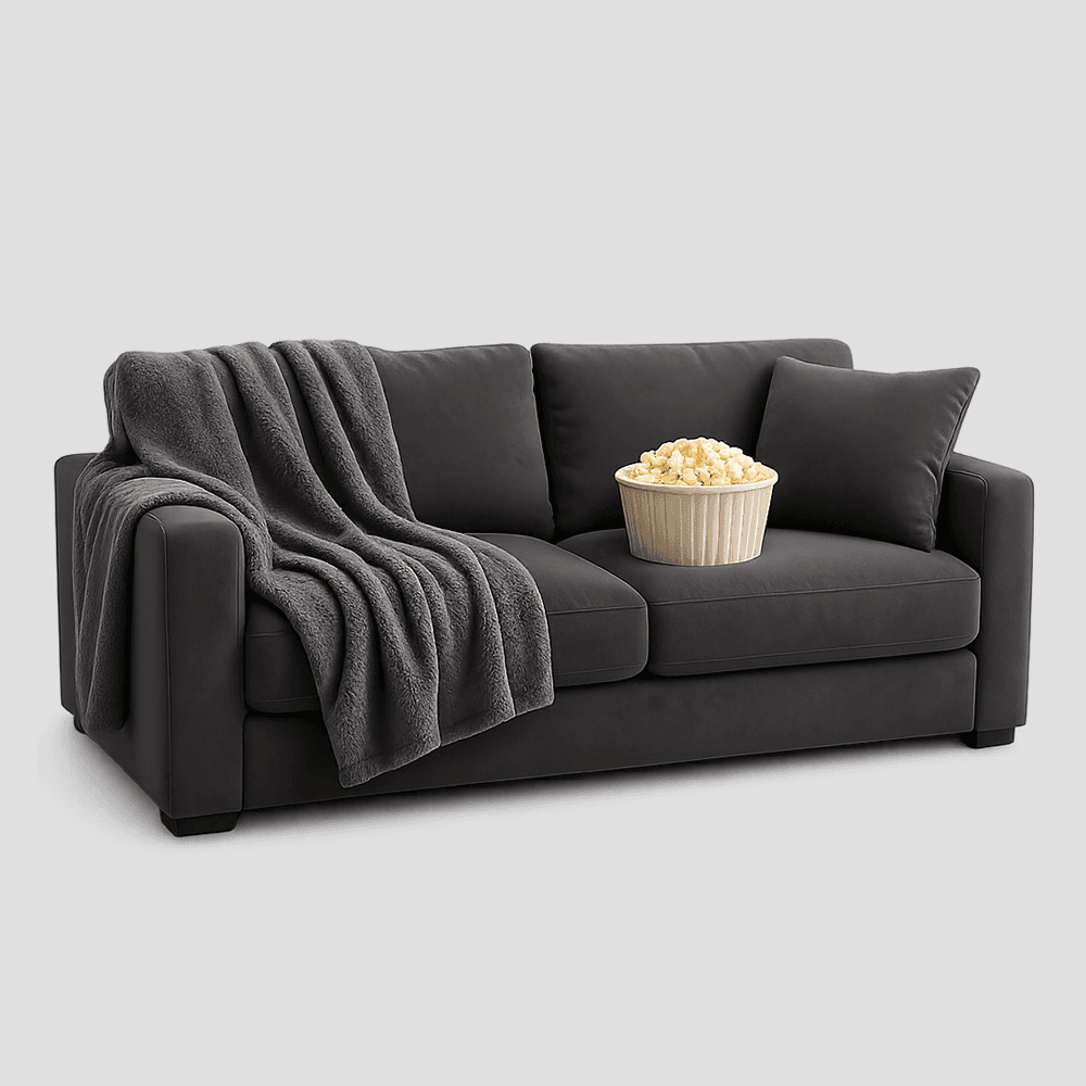 kit cinema em casa com pipoca